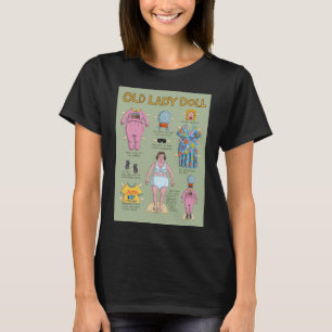 Papprare docka i gamla Dam T Shirt