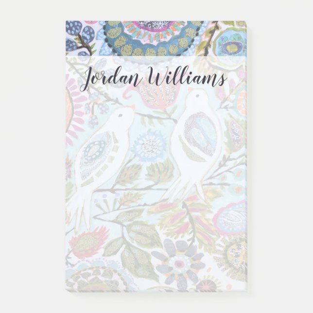 Papprare fåglar I Post-it Block (Framsida)