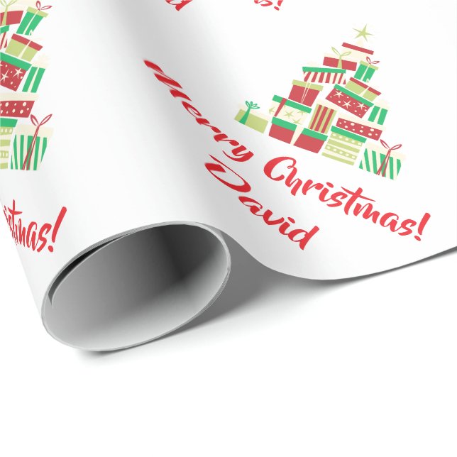 papprare inslagning av God jul Träd Presentpapper (Rullad Hörn)