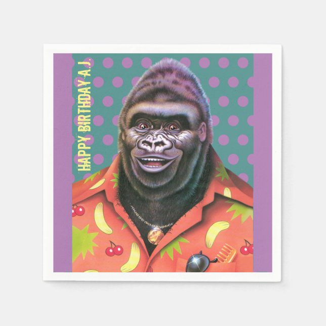 Papprare Napkins vain gorilla design Pappersservett (Framsidan)