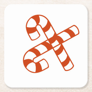 Papprare Underlägg - Candy cane Papper Kvadrat