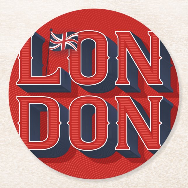 Papprare Underlägg i London Papper Rund (Framsidan)