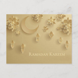 Papprare urklippta Ramadan-banternor, Måne, blommo Vykort