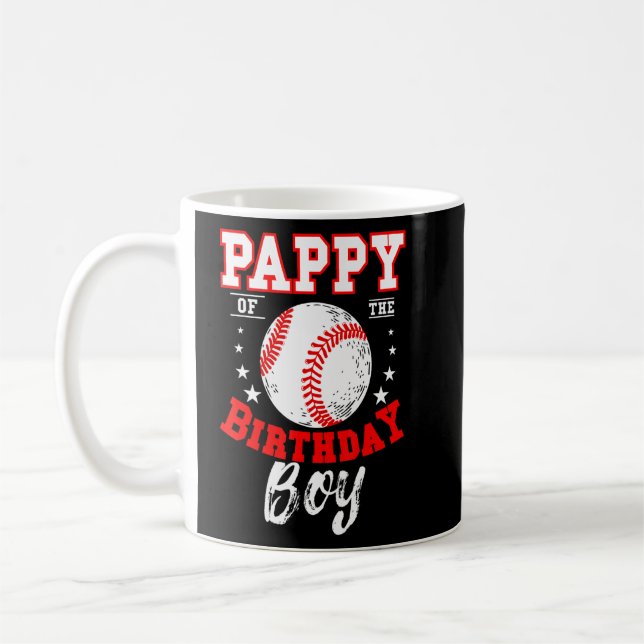 Pappy av födelsedagspojken Baseball Theme Bday Cel Kaffemugg (Vänster)