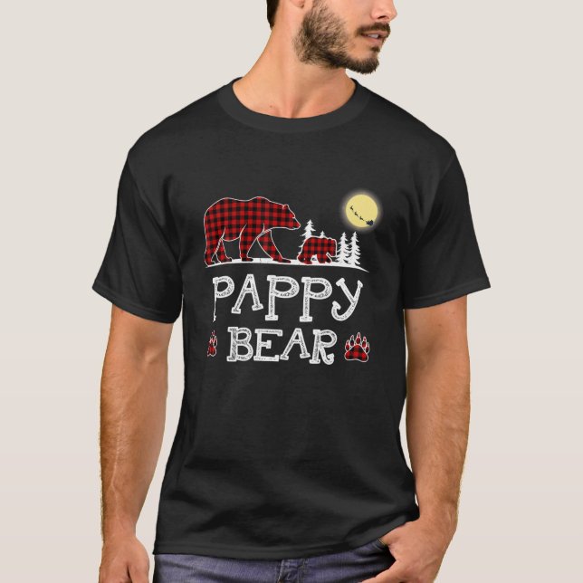 Pappy Bear jul jul Pajama Red Play Buffalo Fami T Shirt (Framsida)