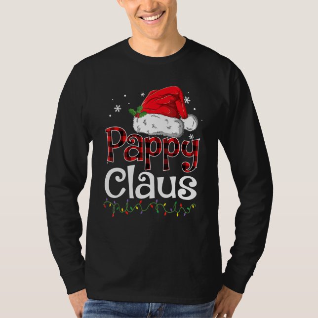 Pappy Claus Tomtehatt Röd Rutig Buffalo Jul  T Shirt (Framsida)