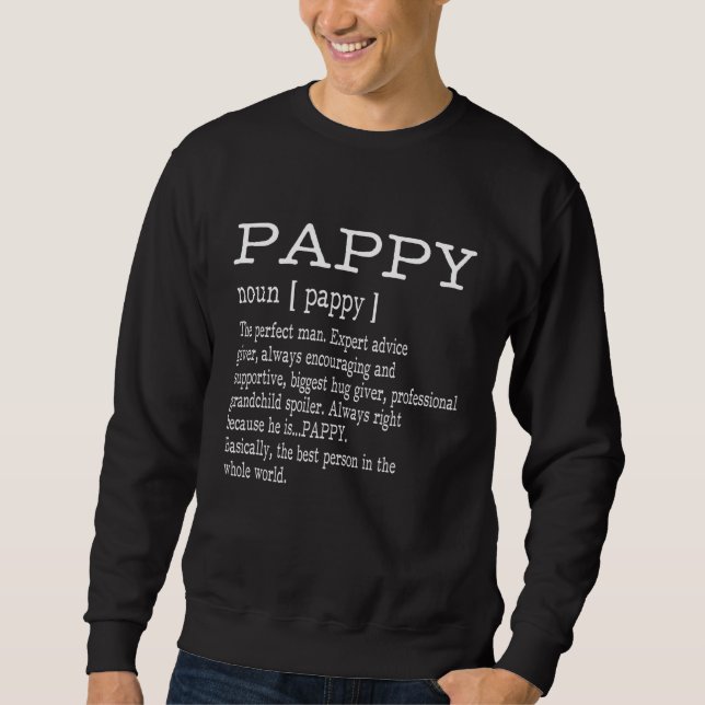 Pappy Definition Grandpa Fars dag Gifts - Manar Lång Ärmad Tröja (Framsida)