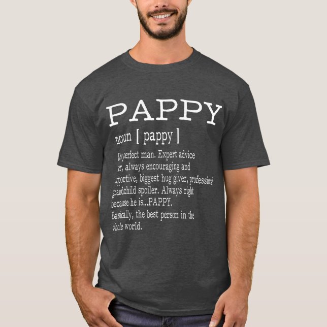 Pappy Definition Grandpa Fars dag Gifts Manar T Shirt (Framsida)