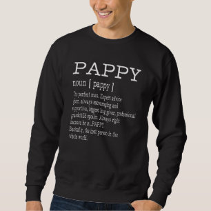 Pappy Definition Grandpa Fars dag Manar Lång Ärmad Tröja