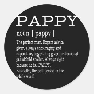 Pappy Definition Grandpa Fars dag Runt Klistermärke
