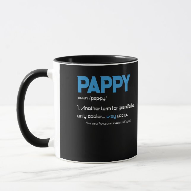 Pappy Grandpa Fars dag Definition Birthday Mugg (Vänster)