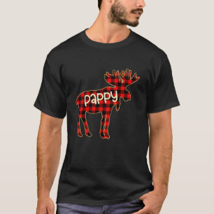 PAPPY MOOSE Buffalo Red Plade Familjejlaon T Shirt