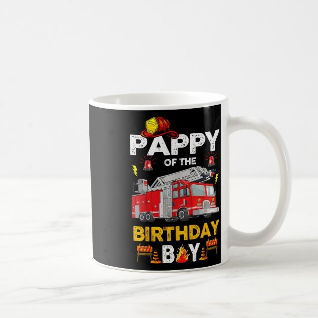 Pappy of the Birthday Boy Fire Lastbil Firefighter Kaffemugg (Höger)