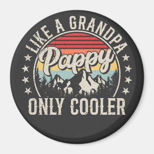 Pappy som en "Grandpa Only Cooler Retro Circle" Magnet