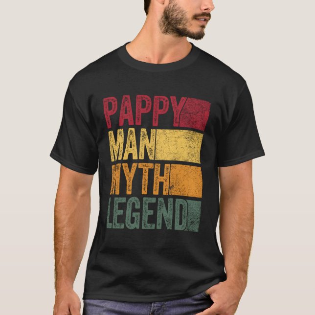 Pappy the Man the Myth the Legend Fars dag Gif T Shirt (Framsida)