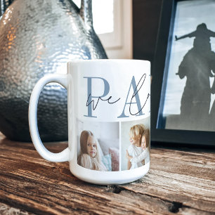 Pappy we Kärlek You 4 Photo Collage Kaffemugg