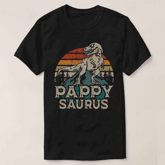 Pappysaurus Dinosaur Grandpa Saurus Fars dag T Shirt (Design framsida)