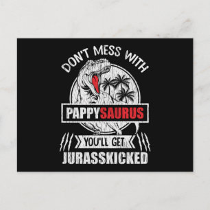 Pappysaurus Dinosaurpresent Till Farfar Och Pappa Vykort
