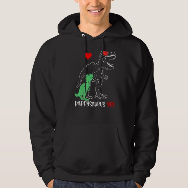 Pappysaurus pappa Rex Autism Awareness Proud Pappa Hoodie (Framsida)
