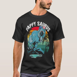 Pappysaurus Rex Dinosaur Pappy Saurus US Flagga Fa T Shirt