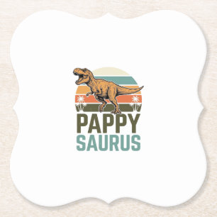 Pappysaurus Rolig Dinosaur Vintage Solnedgång Skjo Underlägg Papper