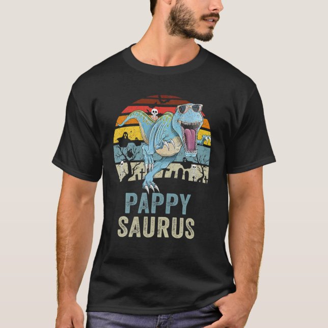 Pappysaurus t Rex Dinosaur Pop Saurus Family Shirt (Framsida)