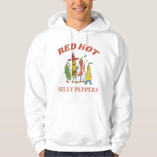 Paprika av fånig med röd hett hoodie