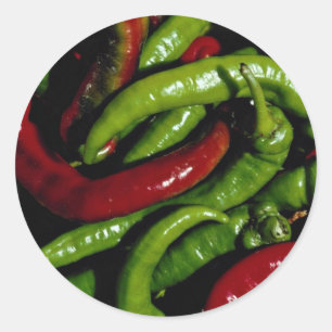 Paprika av hett runt klistermärke