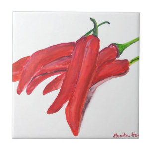 Paprika av röd hett kakelplatta
