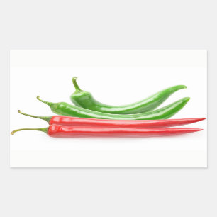 Paprika av röd och grönt rektangulärt klistermärke