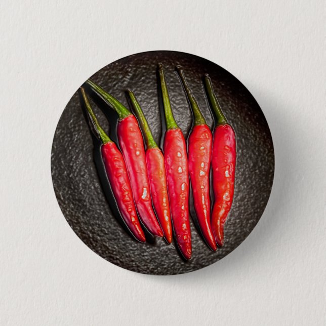 Paprika av rödchili, Button Badge Knapp (Framsida)