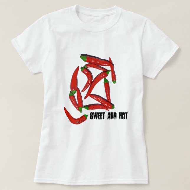 Paprika av sallat och Hett (T-Shirt Top) T Shirt (Design framsida)