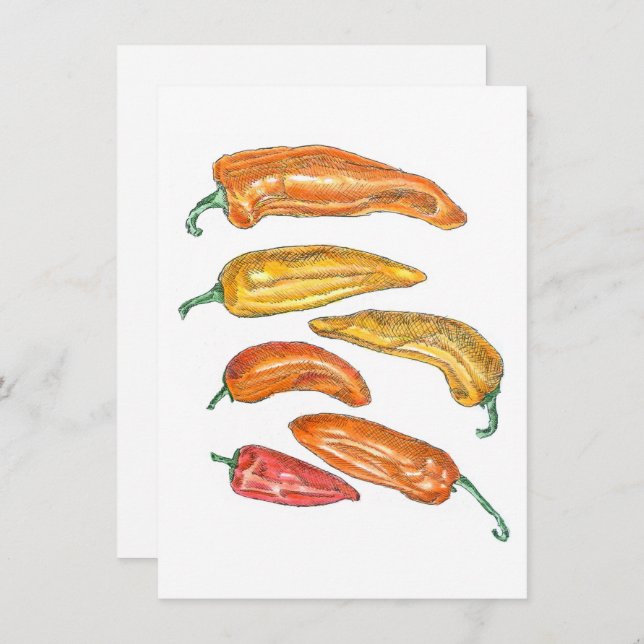 Paprika Inbjudningar (Fram/baksida)