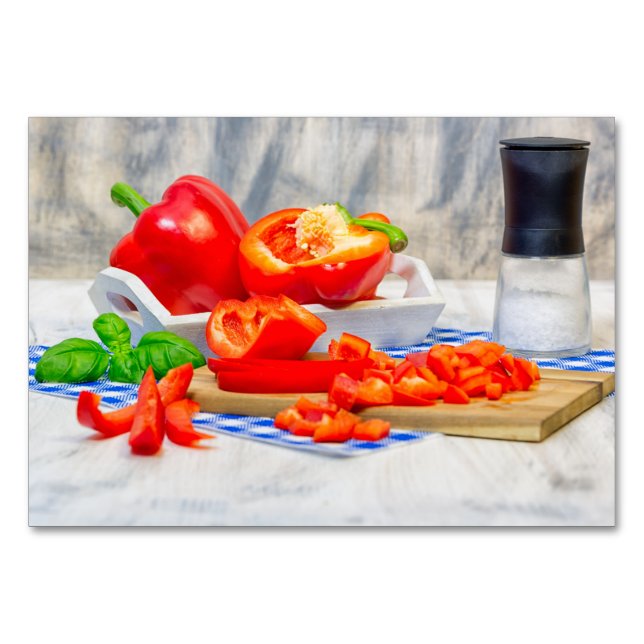 Paprika lever fortfarande bordsnummer (Baksidan)