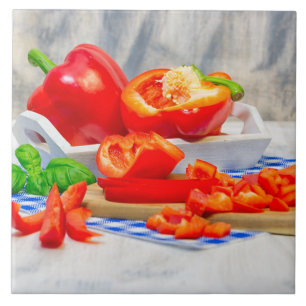 Paprika lever fortfarande kakelplatta