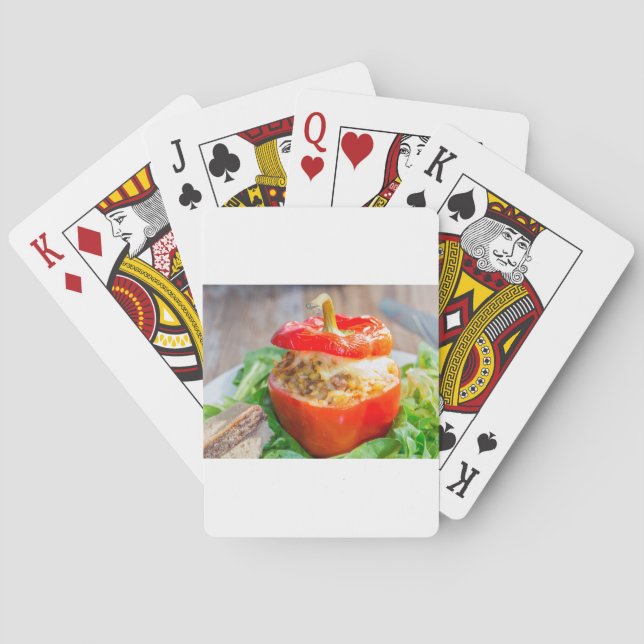 Paprika med baksida och ost av kött casinokort (Baksidan)