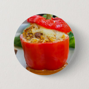 Paprika med baksida och ost av kött knapp