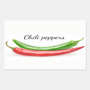 Paprika med två hetter rektangulärt klistermärke