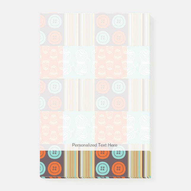 Paprika, mönster - sydd post-it block (Framsida)