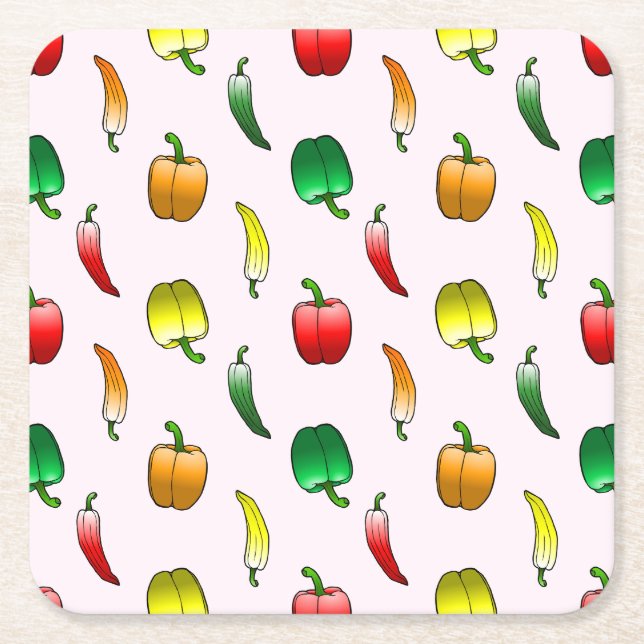 Paprika och långpaprika underlägg papper kvadrat (Framsidan)