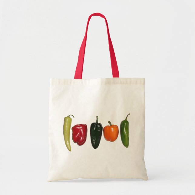 Paprika på en rad tygkasse (Framsidan)