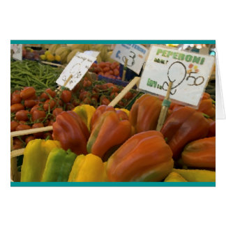 Paprika på Rialto Market, Venedig, Italien. Hälsningskort