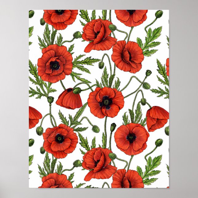 Paprika, rött och grönt på vitt poster (Framsidan)