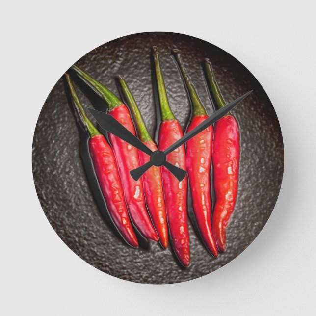 Paprika, vägg rund klocka (Framsida)