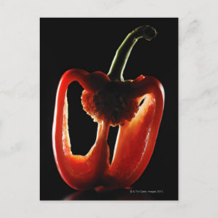 Paprika,Vegetabiliskt,Svart bakgrund Vykort