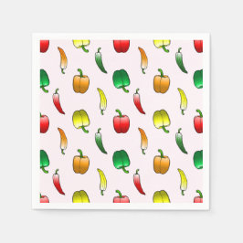 Paprikor och långa söta paprikor pappersservett