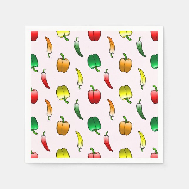 Paprikor och långa söta paprikor pappersservett (Framsidan)