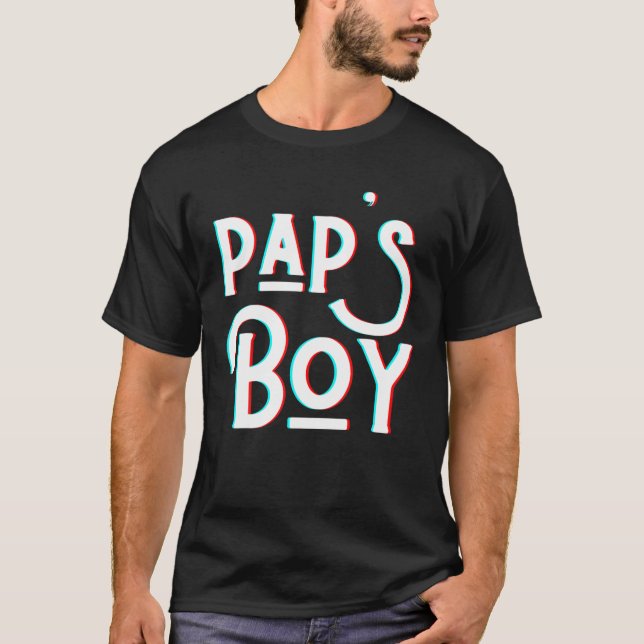 Pap's Boy Funny Grandpa Pa Manar Man Dotter Pap Bo T Shirt (Framsida)