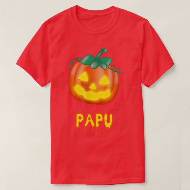 Papu Funny Halloween Family JackOLantern Pumpkin T Shirt (Design framsida)