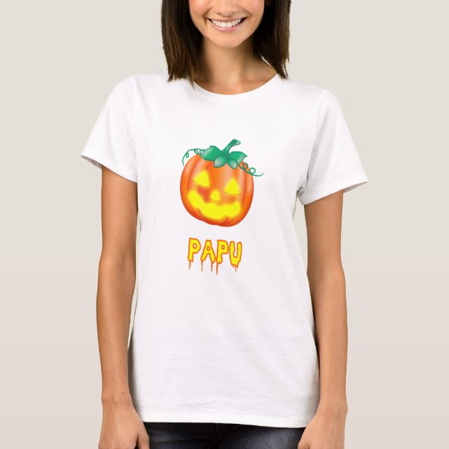 Papu Halloween Family Jack o lantern Pumpkin T Shirt (Framsida)